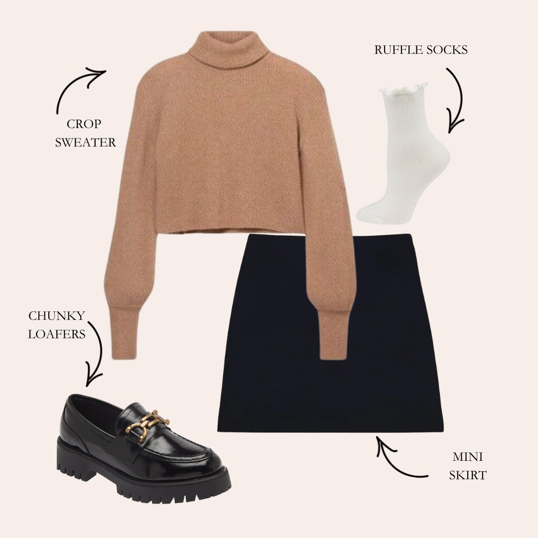 Chunky Loafers with a mini skirt How To Style Chunky Loafers with a mini skirt