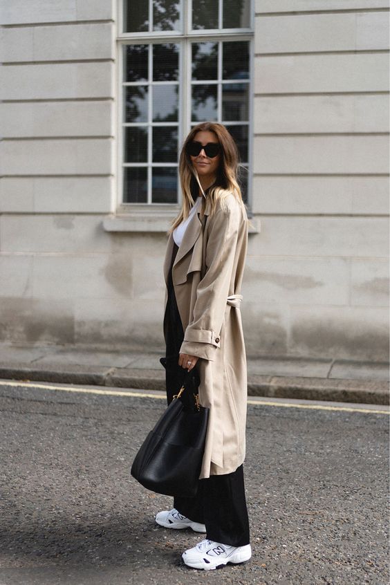 trench coat with black jumpsuit
