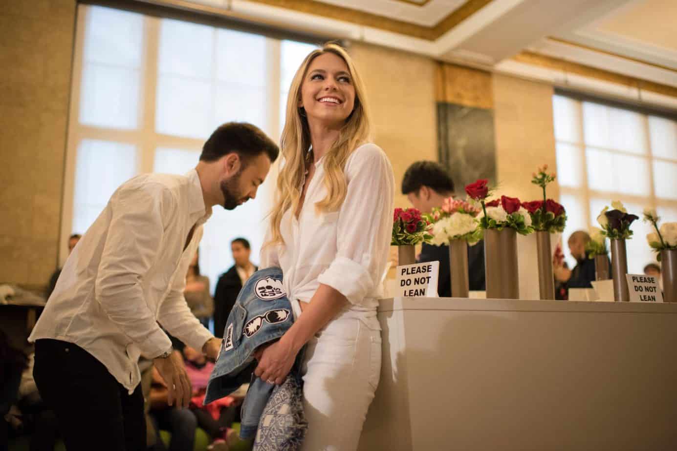 couple waiting at city clerk marriage bureau in New York City couple waiting at city clerk marriage bureau in New York City