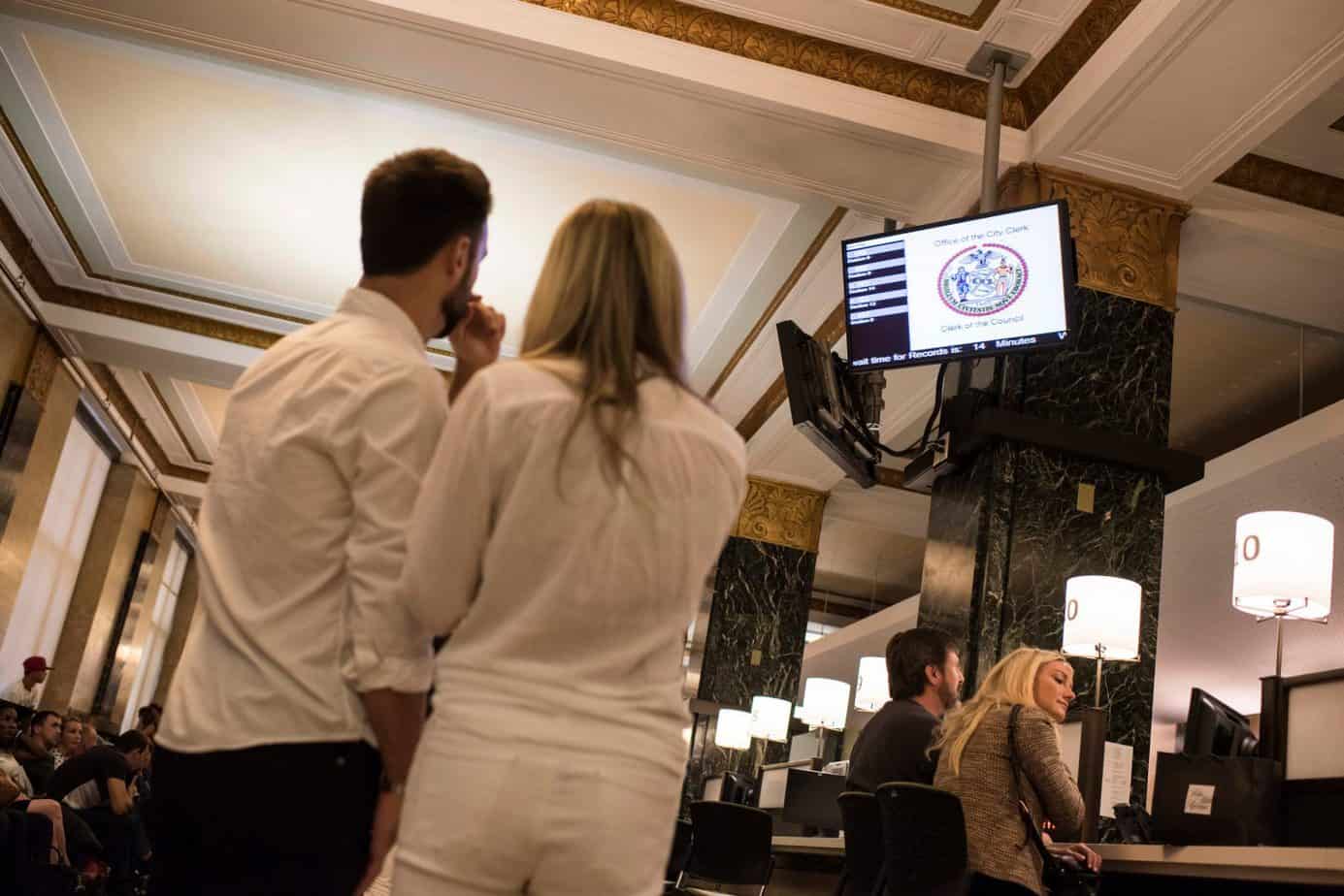 couple city hall wedding nyc