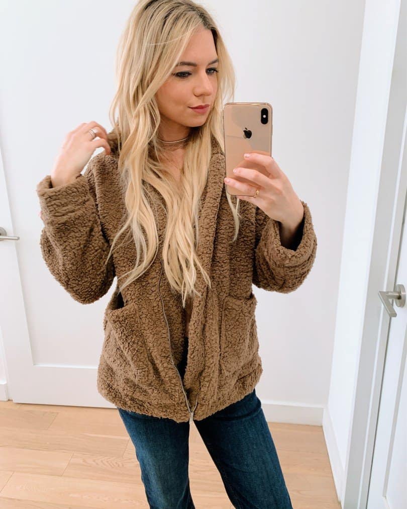 Fuzzy Shearling Zip-Up amazon fall fashion