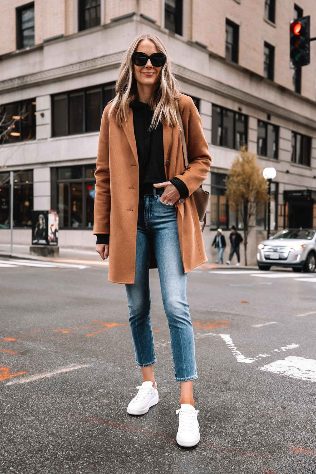 blue jeans with camel coat blue jeans with camel coat outfit