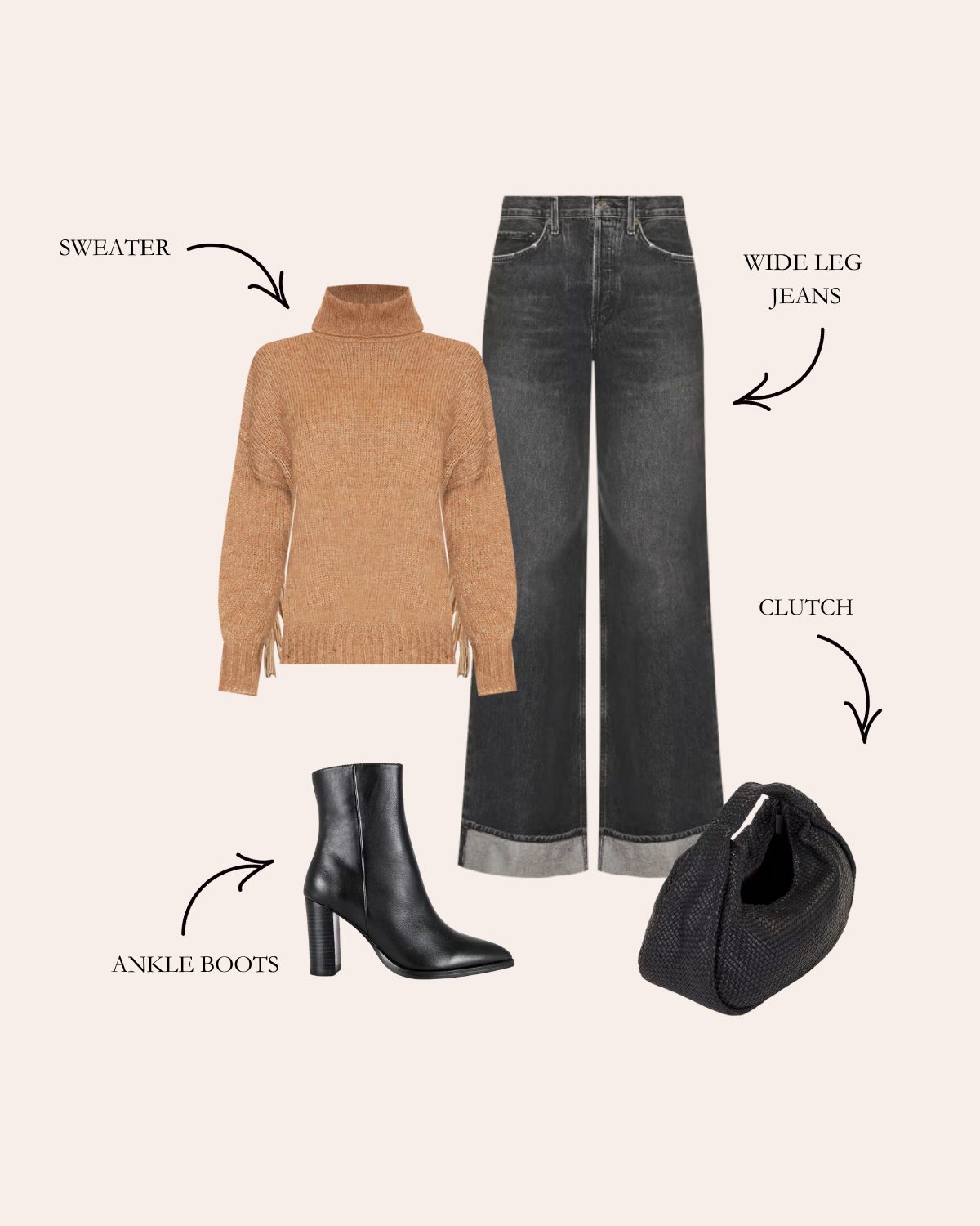 wide leg jeans with sweater wide leg jeans outfit with a sweater and booties