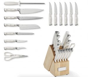 white cuisinart knife set