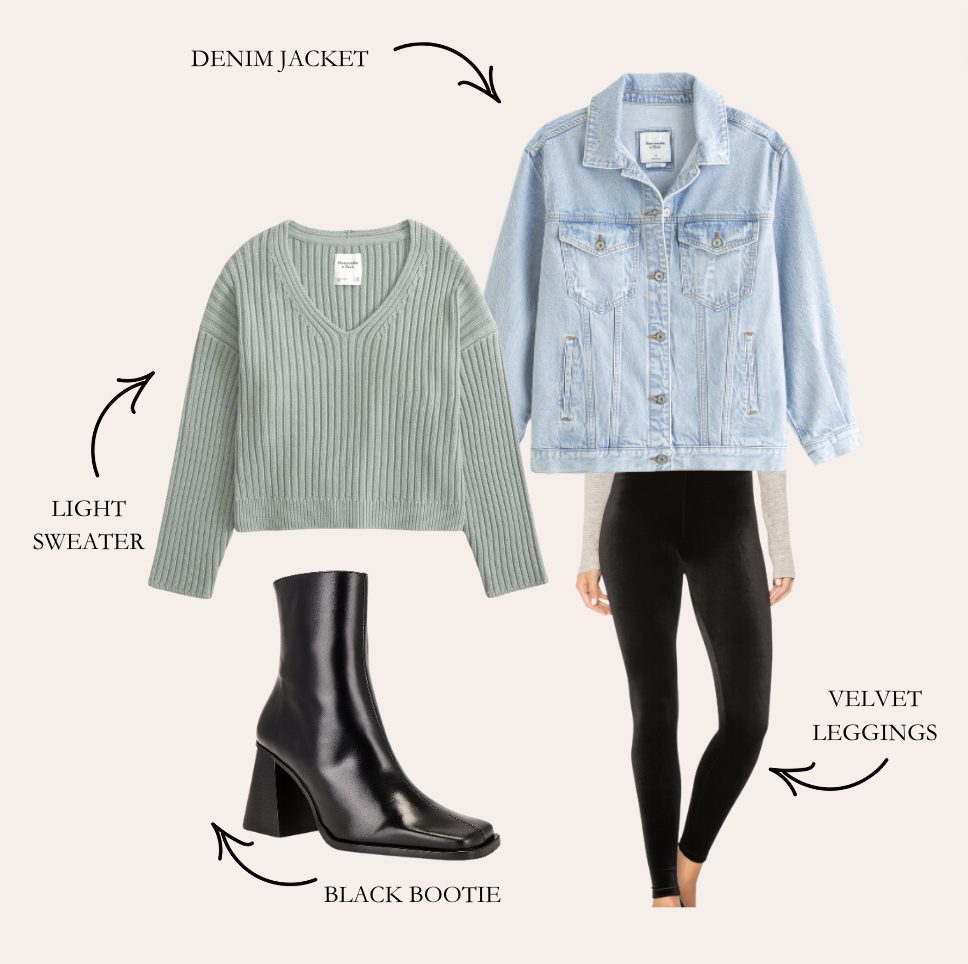black legging outfit with denim jacket black legging outfit with denim jacket and booties