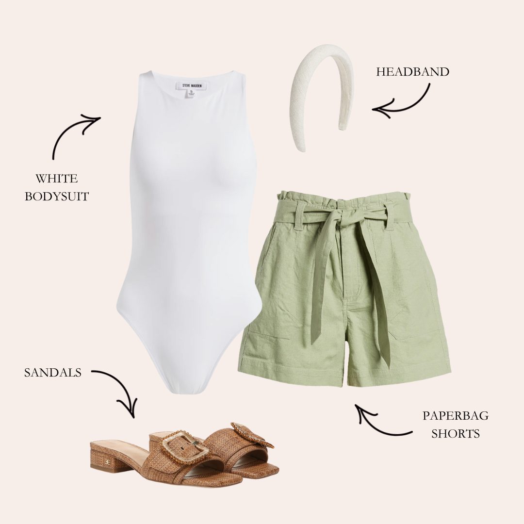 Paperbag shorts outfit idea