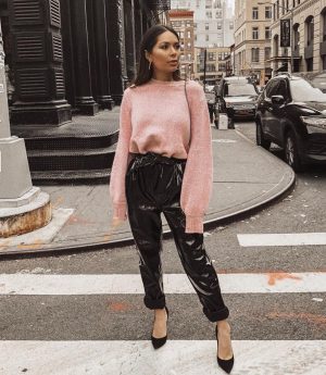 holiday party outfit leather pants holiday party outfit idea leather pants