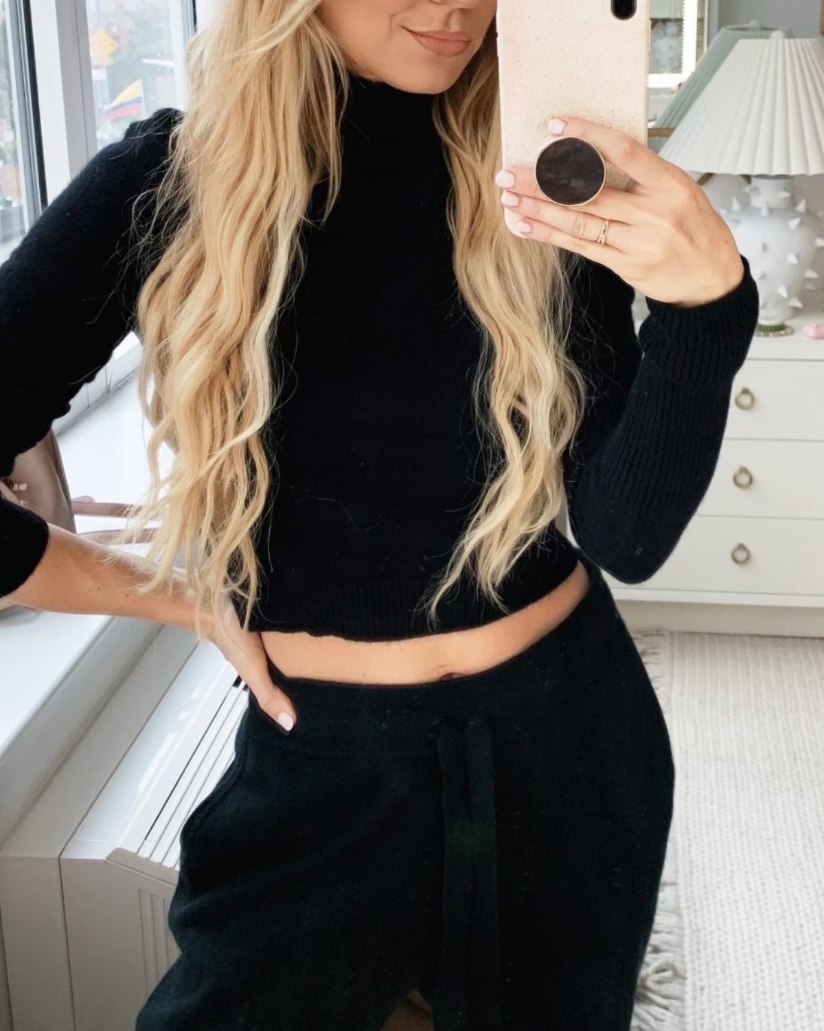 cropped sweater with matching sweatpants