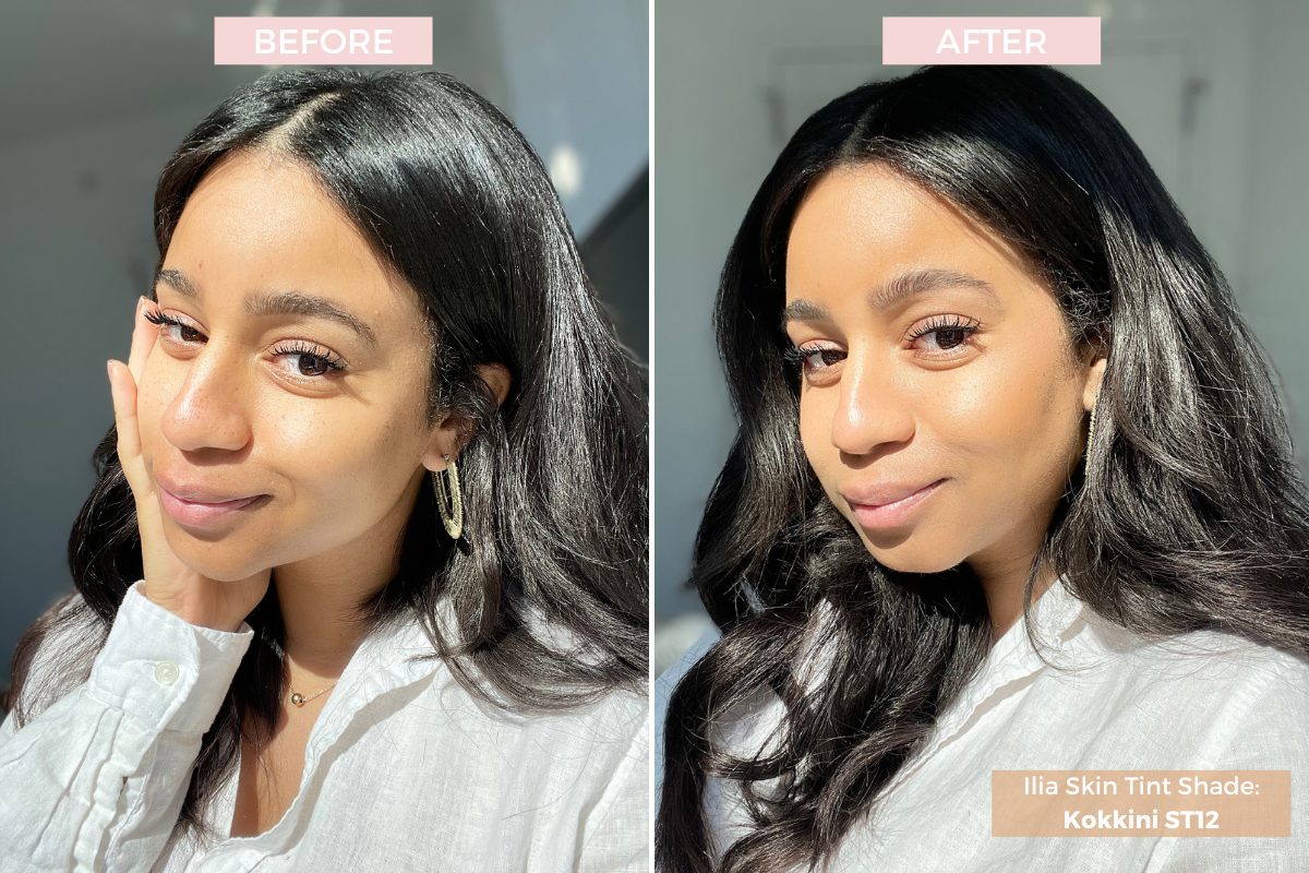 Kristin's Ilia Skin Tint Before and After Kristin's Ilia Skin Tint Before and After