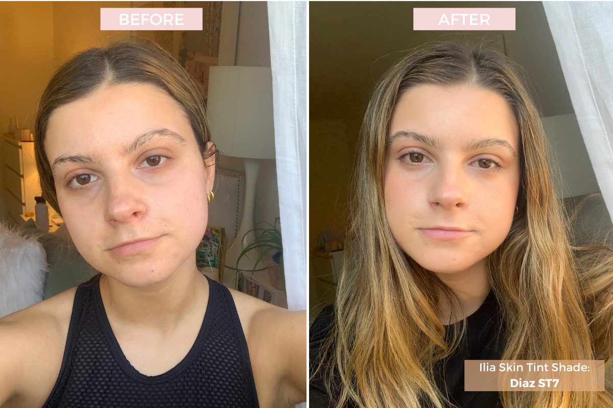 Dani's Ilia Skin Tint Before and After Dani's Ilia Skin Tint Before and After