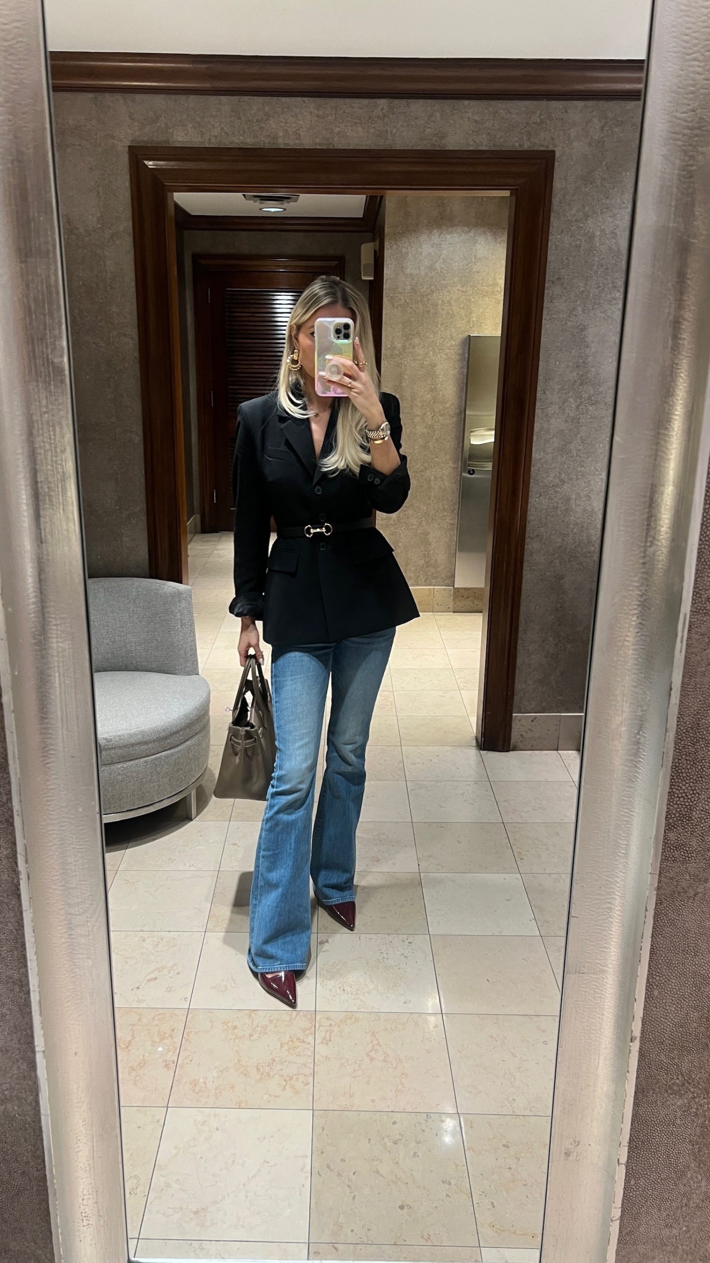 flare jeans outfit flare jeans outfit with belted blazer