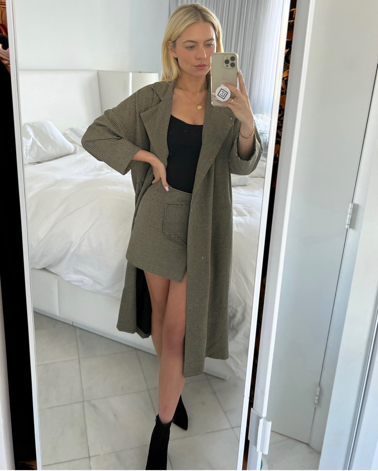 Trench Coat Matching Skirt Set Trench Coat + Matching Skirt Set Winter Date Night Outfit