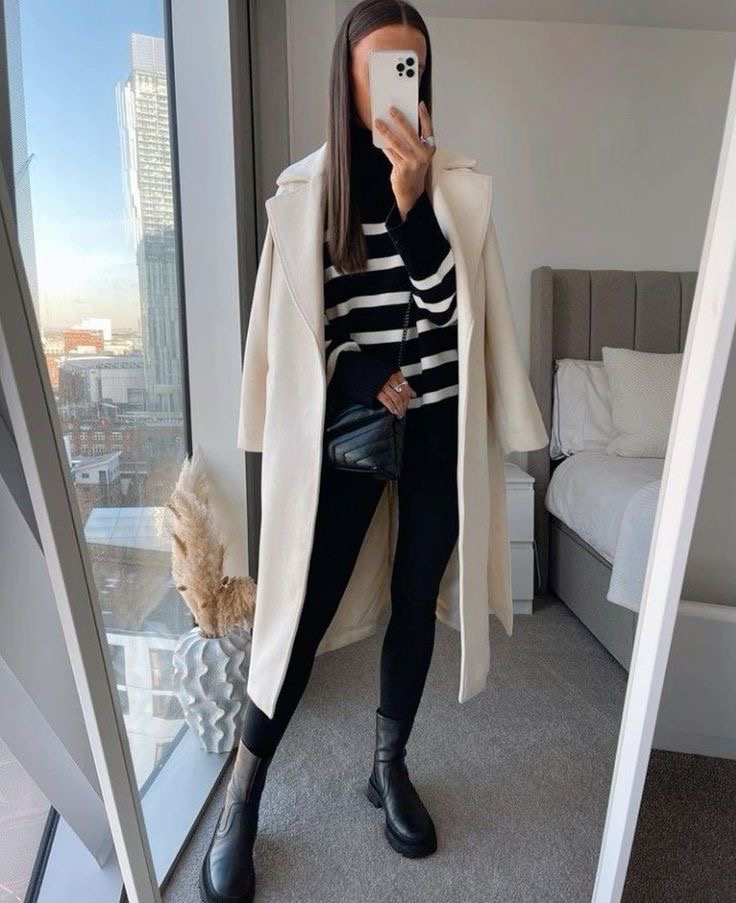 plaid coat fall outfit