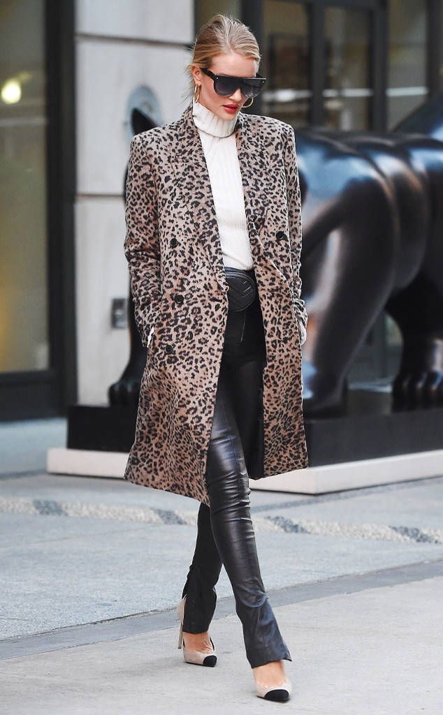 leather leggings with a cheetah cardigan