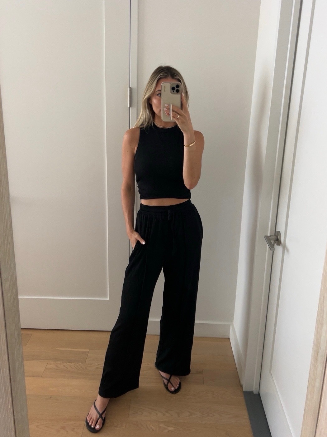 black matching pant and tank set from amazon