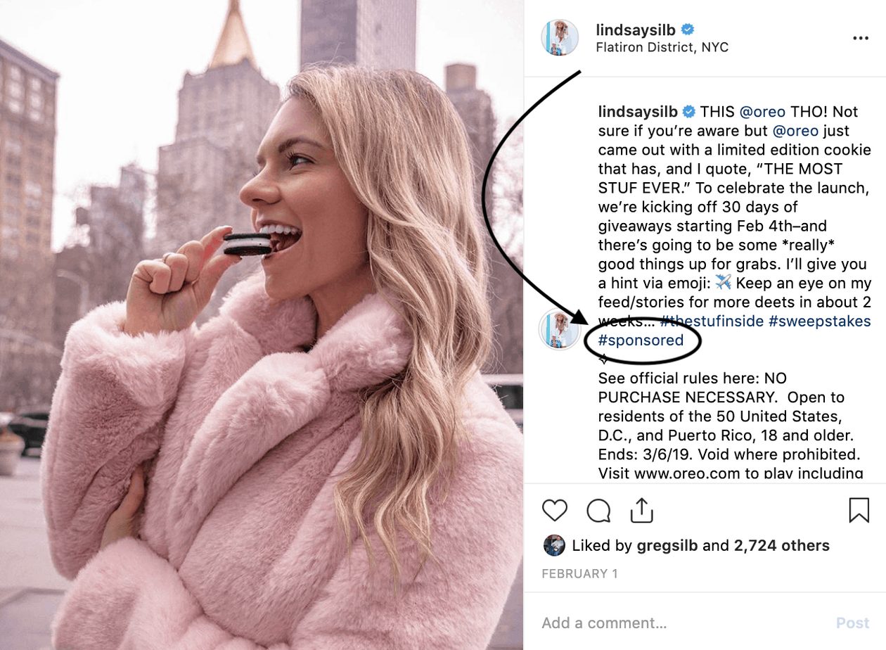 instagram sponspored post example