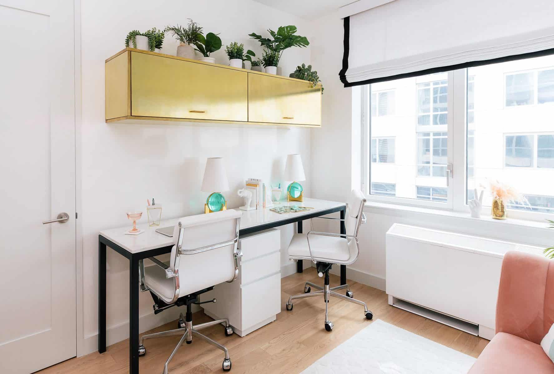 two person desk home office