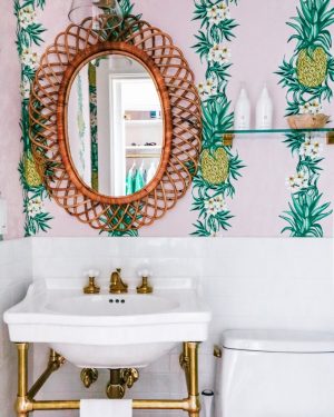 palm beach decor palm beach decor pineapple wallpaper bathroom