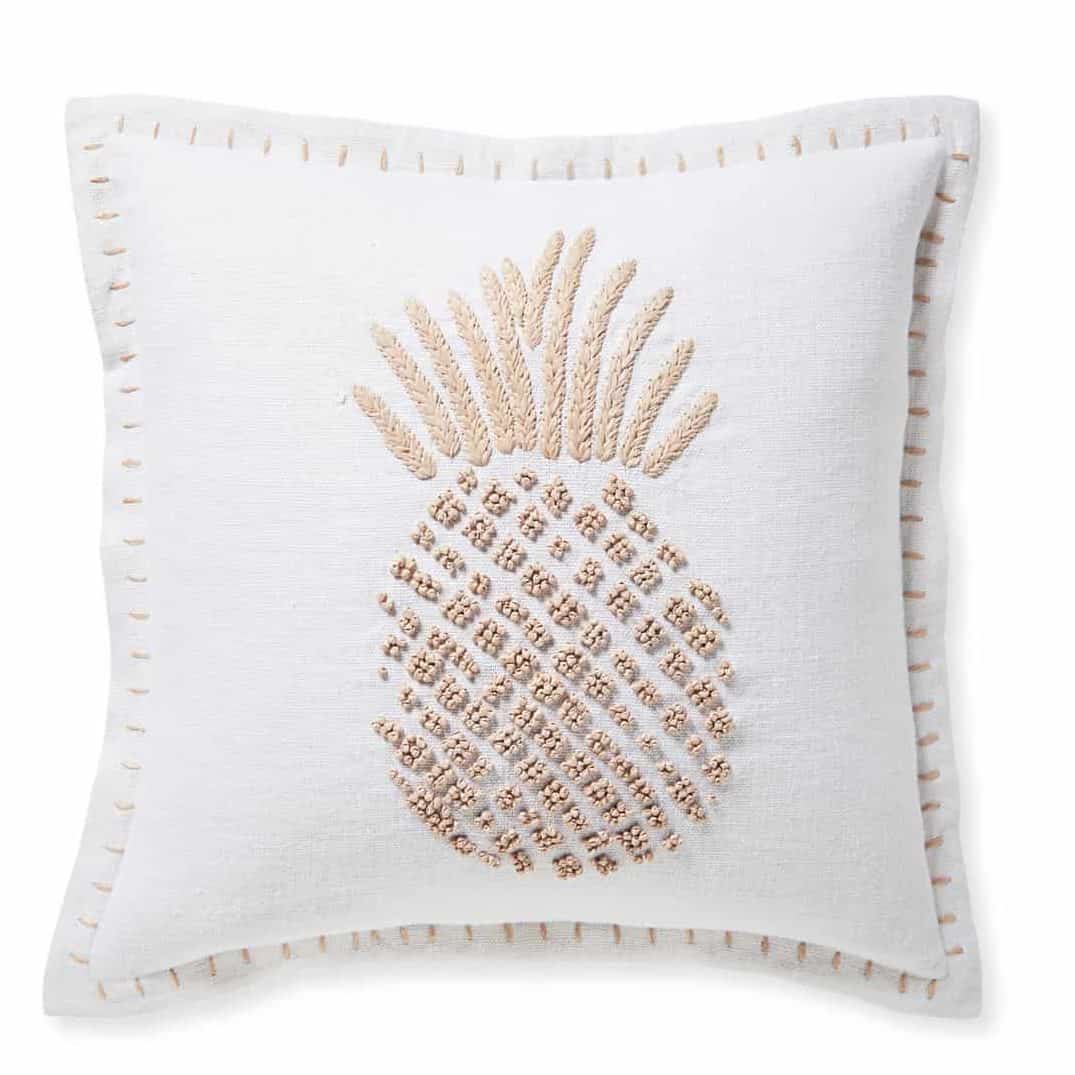 embroidered pineapple pillow