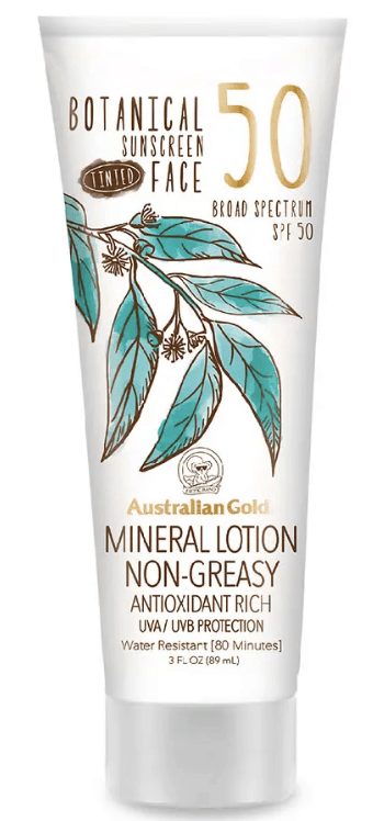 summer makeup tips australian gold mineral lotion botanical sunscreen spf 50