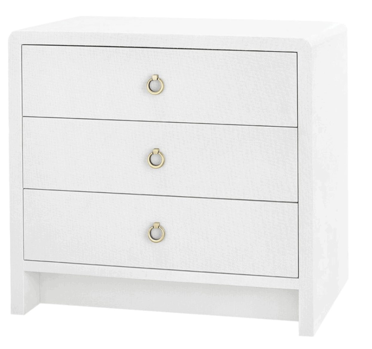 Bryant Linen 3-Drawer Side Table, White Linen