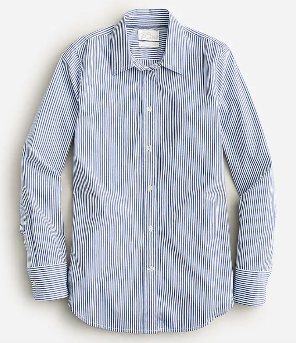striped button down shirt