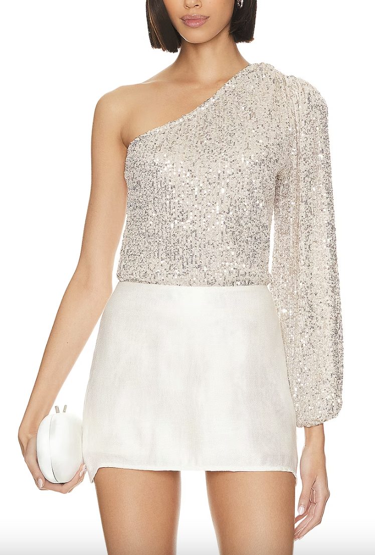 one shoulder sequin top one shoulder sequin top