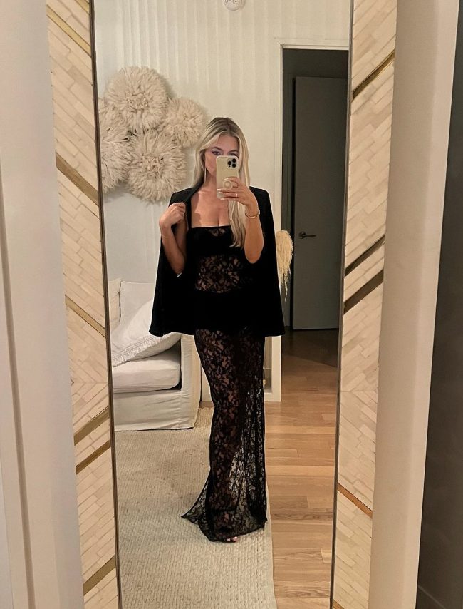 black lace maxi dress