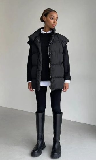 rain boot outfit with leggings rain boot outfit with leggings and a puffer vest