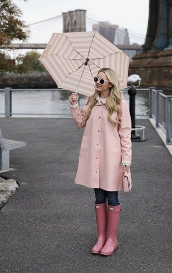 pink rain coat outfit pink rain coat outfit with jeans and pink rain boots
