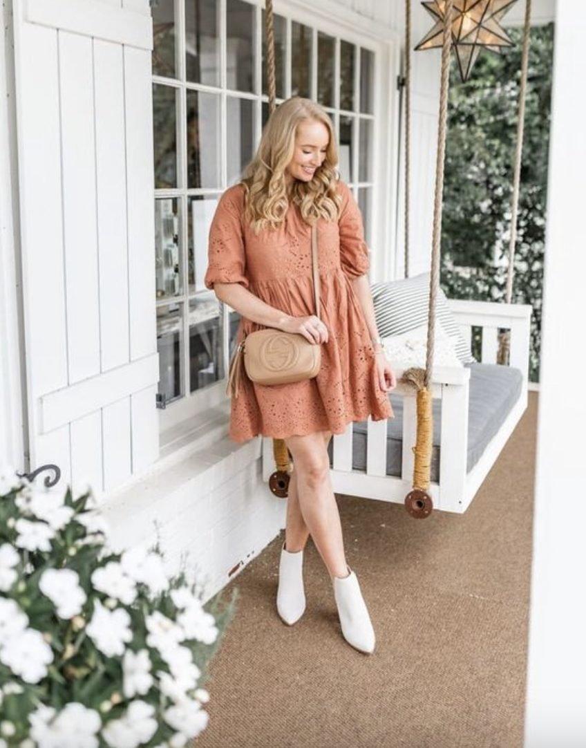 white boots with sundress white boots with a sundress