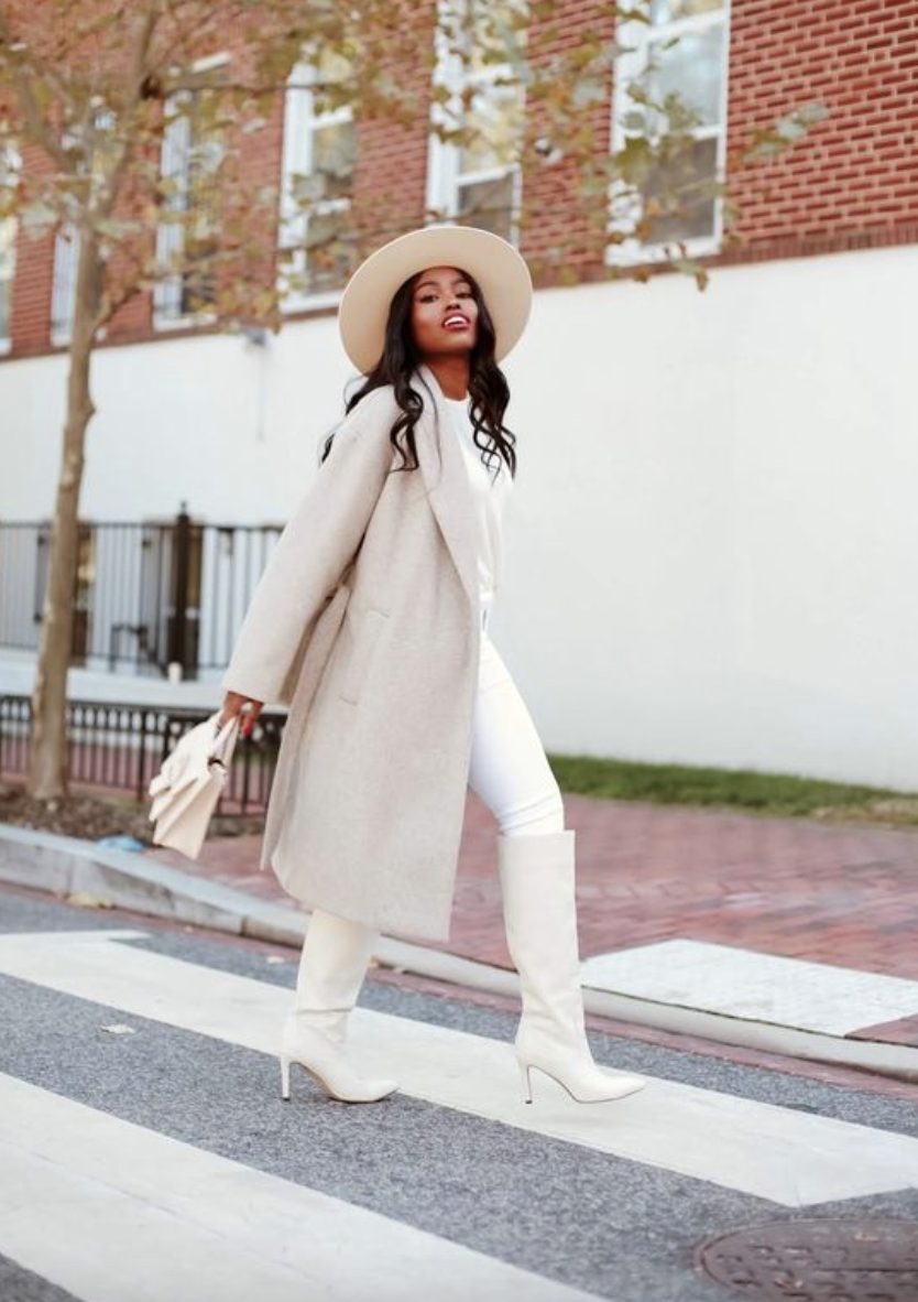 white boots with white jeans white boots with white jeans and a white sweater