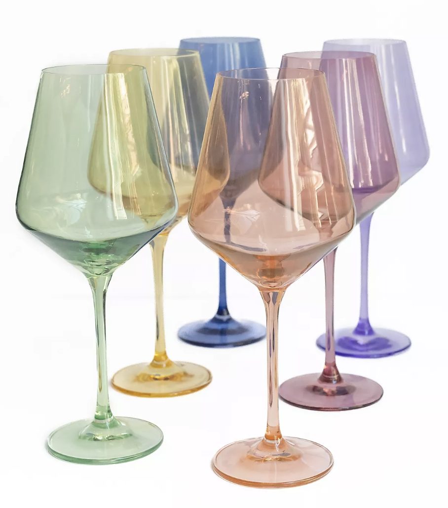 colored wine glasses