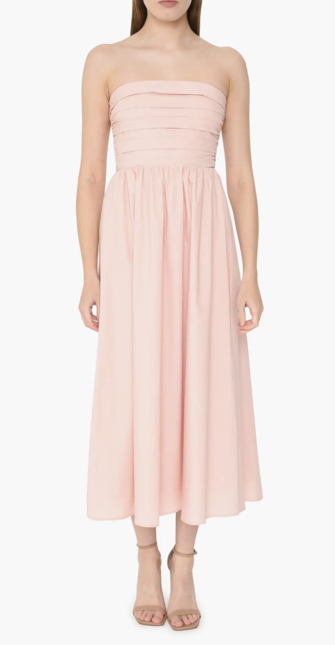 light pink Strapless Cotton Sundress