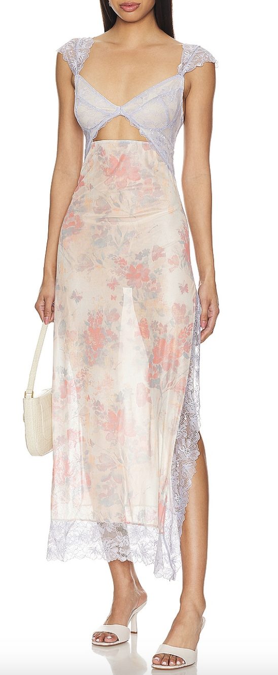 floral and lace Free People Maxi Slip Dress