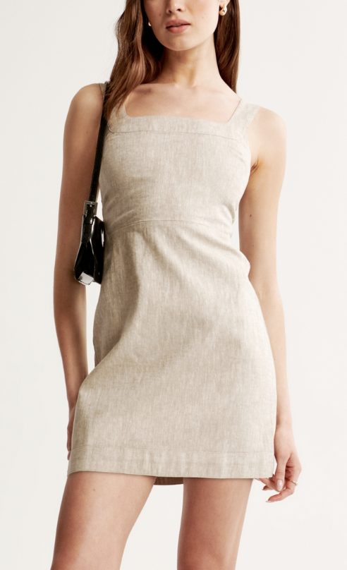 Linen-Blend Mini Dress from Abercrombie