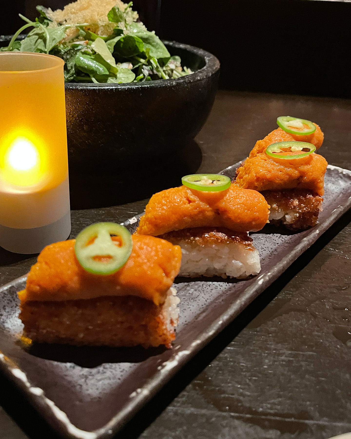 crispy rice at Makoto Bal Harbour crispy rice at Makoto Bal Harbour