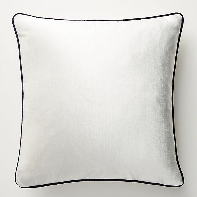 white velvet throw pillow